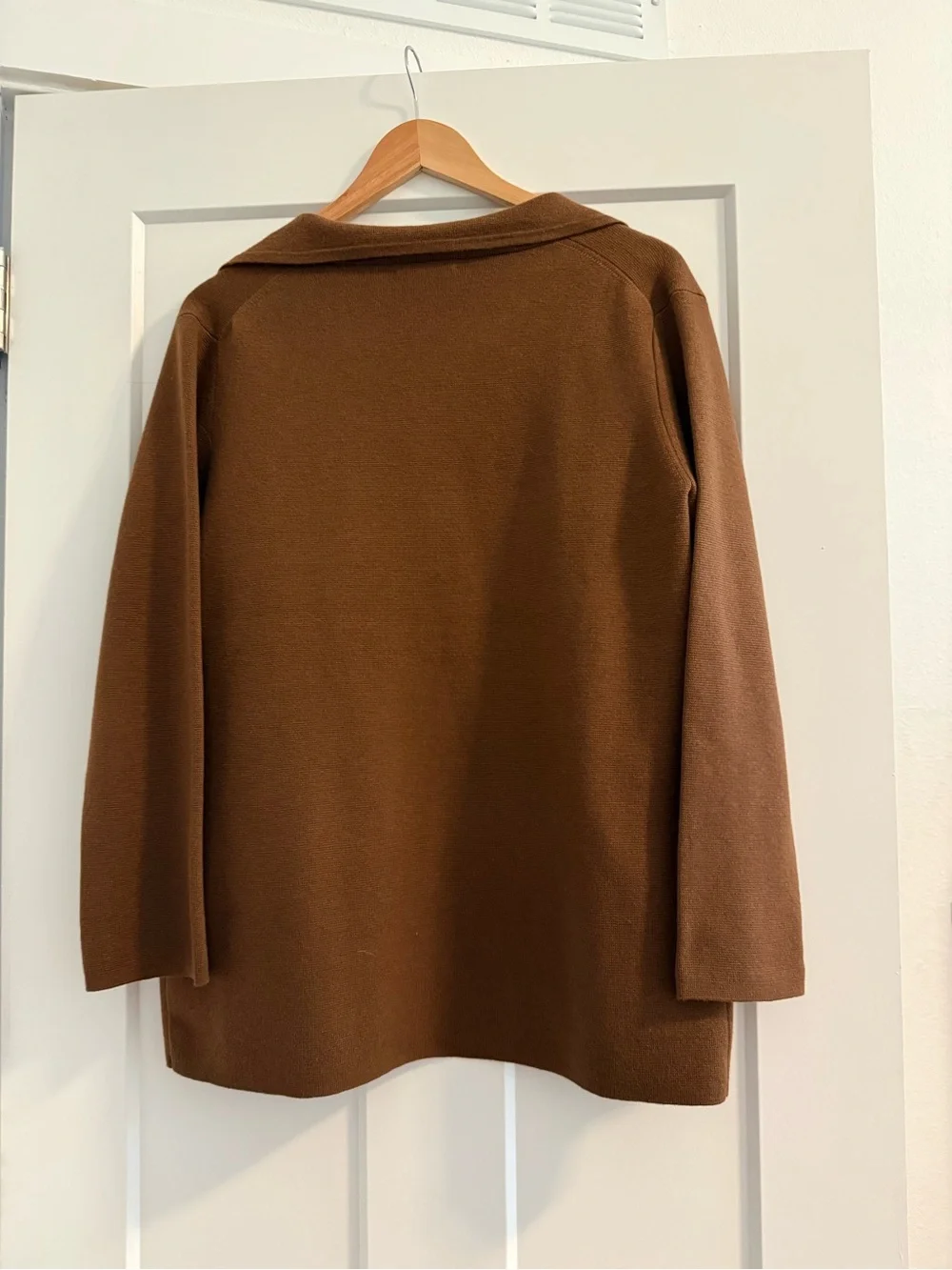 J. Crew Chocolate Brown Open Front Knit Blazer